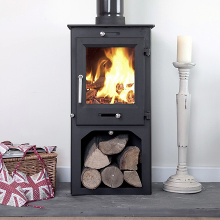 Cheap 5kw wood burning stove with stand/wood store